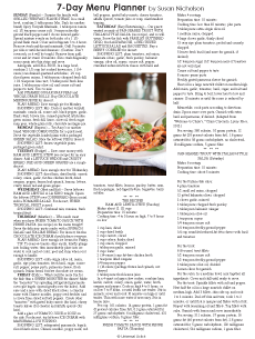 7 Day Menu Planner